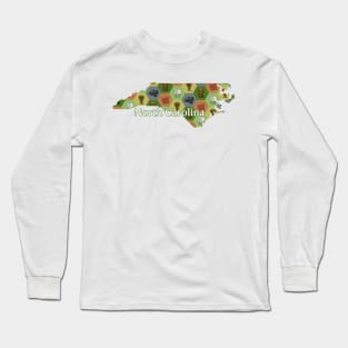 North Carolina State Map Board Games Long Sleeve T-Shirt